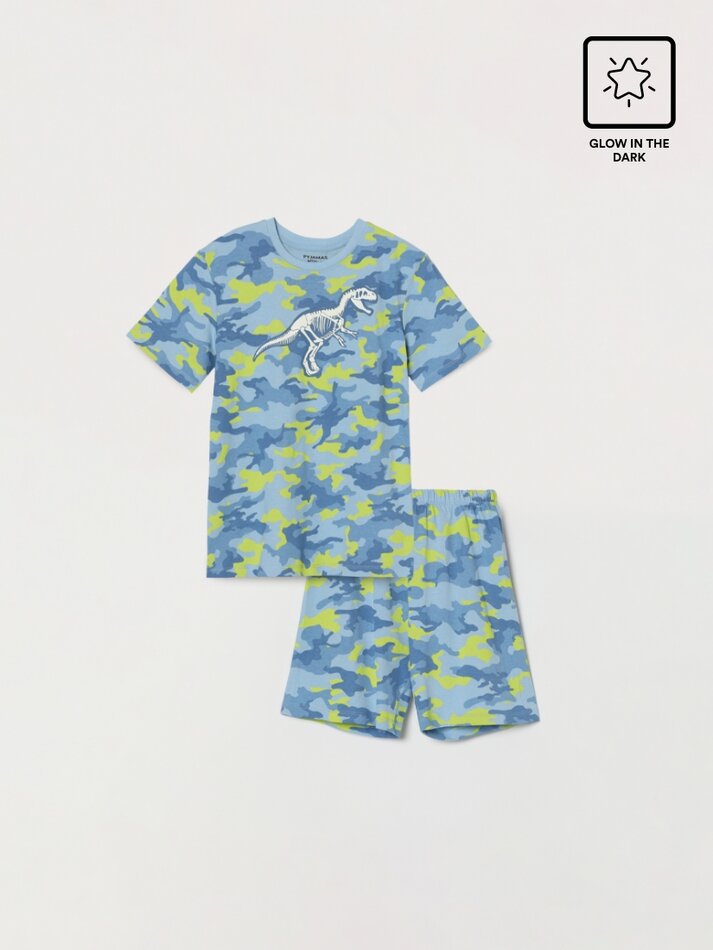 Conjunto de pijama estampado - Azul celeste