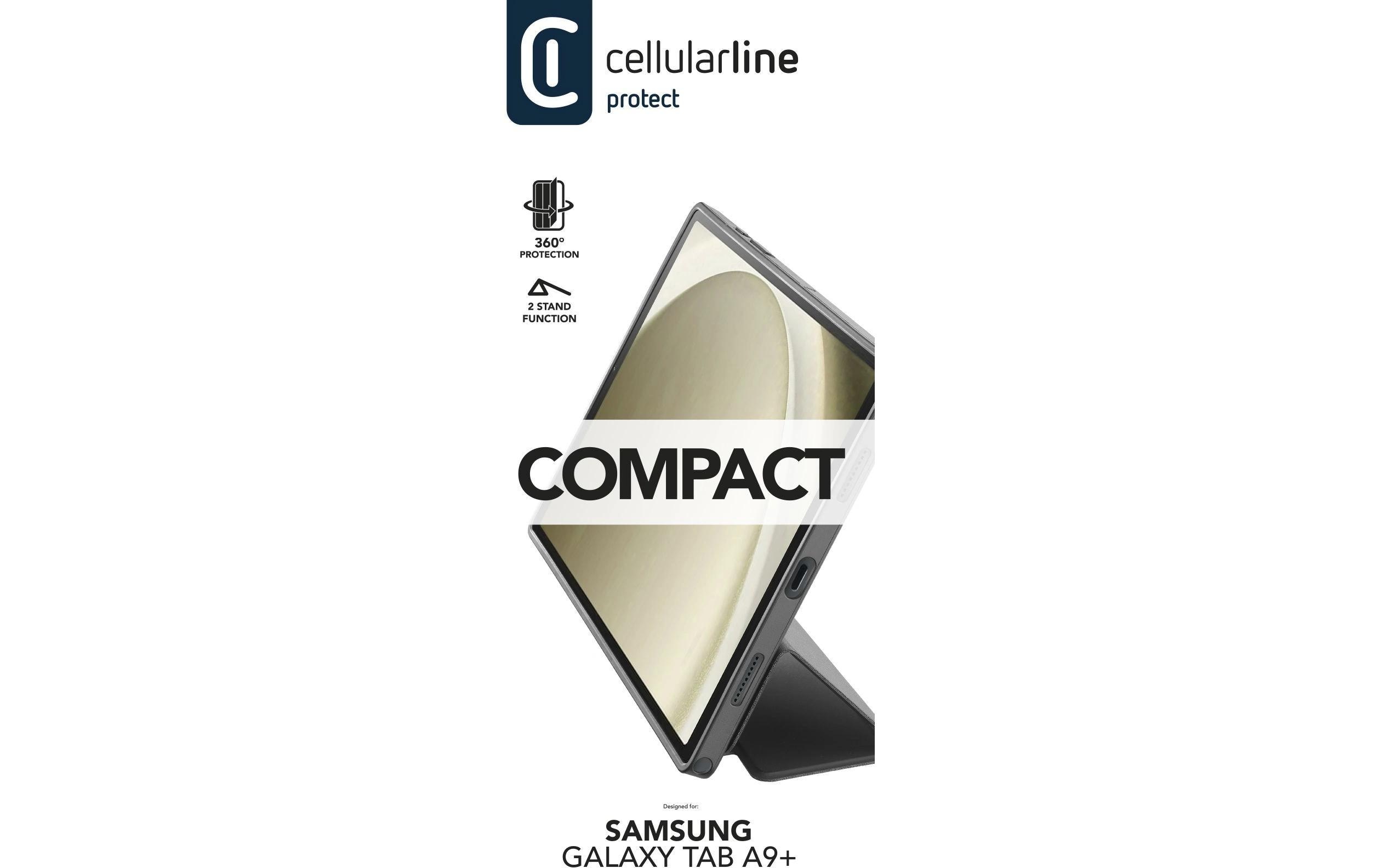 Tablet Book Cover Compact Case SchwarzSchutzhülle mit Ständer für Samsung Galaxy Tab A9+ (2024)