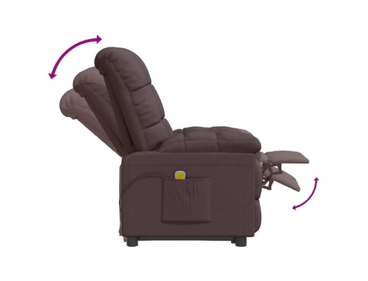 VIDAXL - Fauteuil Relaxation Fauteuil de massage marron foncé tissu