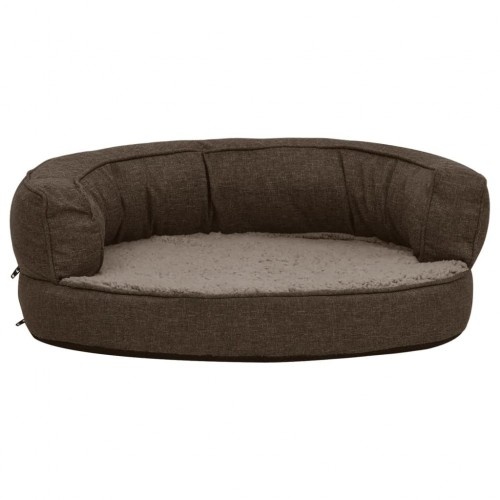 Sofá oval acolchoado para cães Vidaxl com almofada marrom