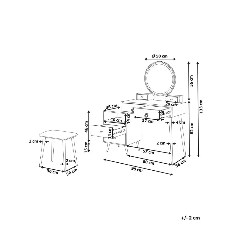 YVES - Kaptafel - Wit - MDF