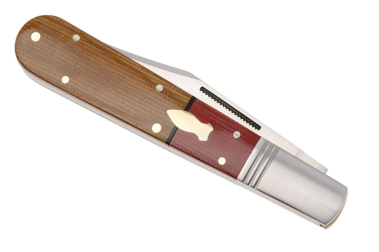 Rough Ryder Reserve Longfellow Barlow RRR046, D2, Chili Pepper & Brown Micarta, slipjoint zakmes