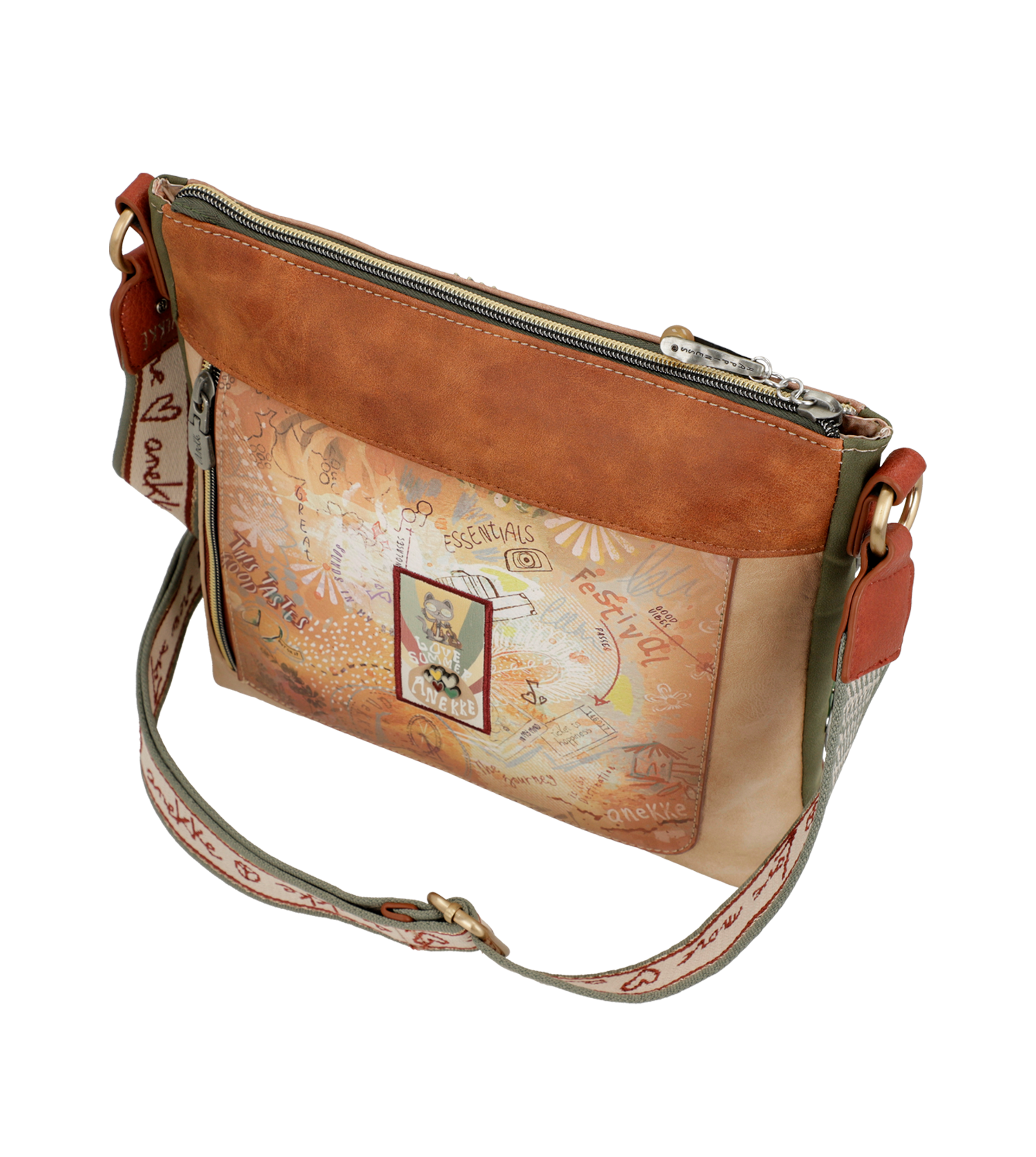 Anekke Crossbody Tasche braun beige