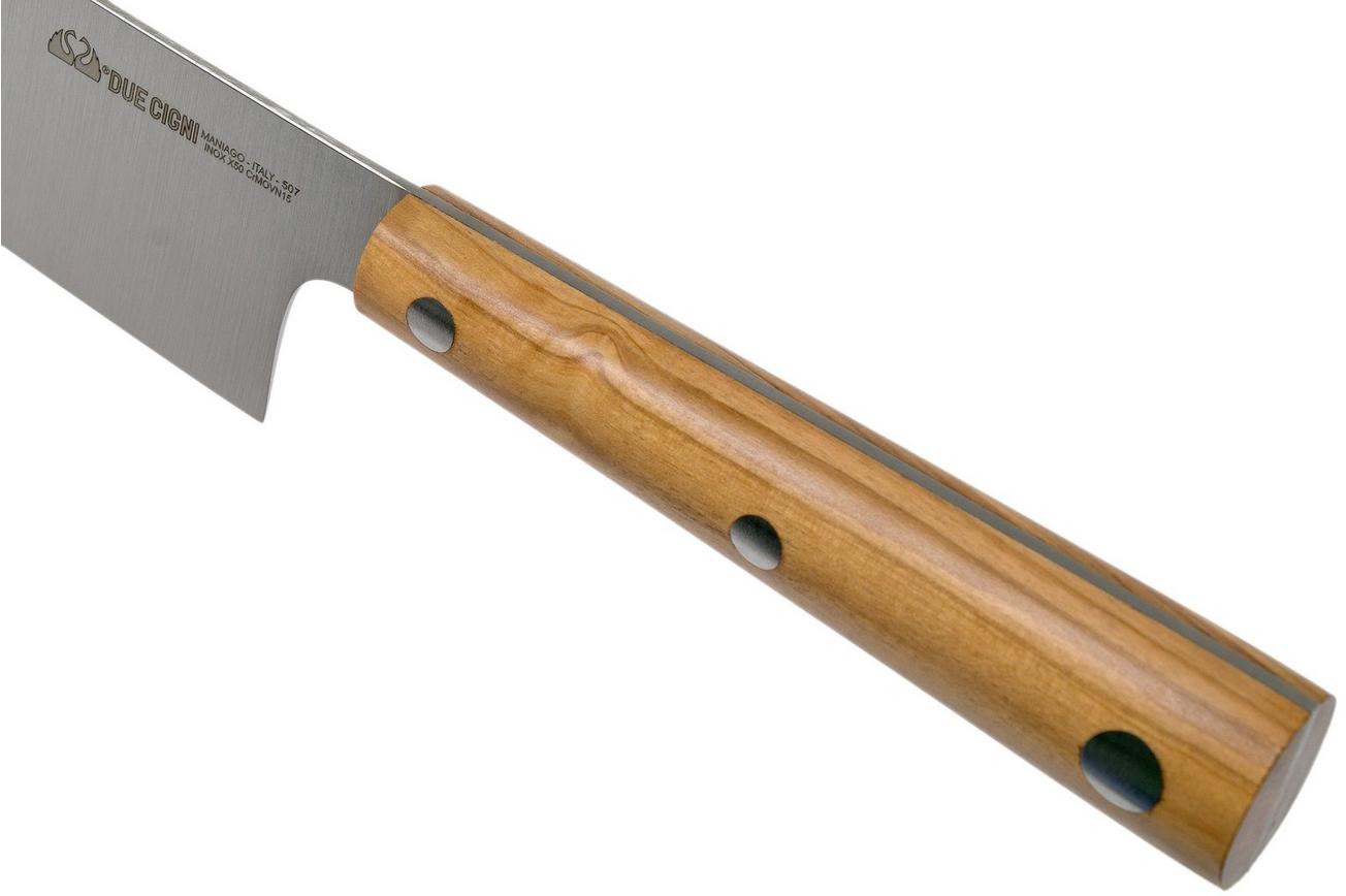 Due Cigni Hakucho Gyuto 21 cm, olijfhout
