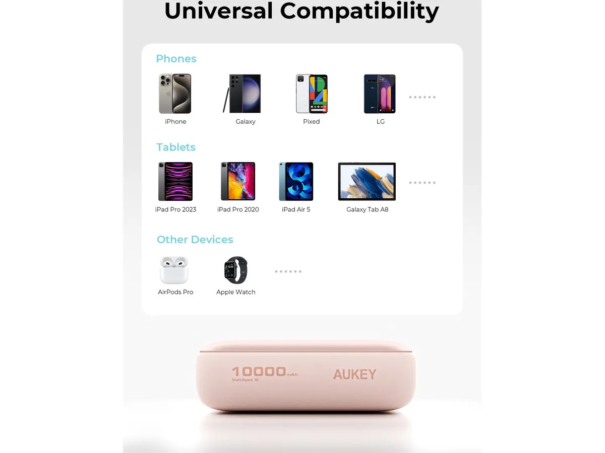 (20W) Spark Mini 10000mAh Powerbank USB C / USB A Ladegerät Power Delivery Quick Charge (PB-Y55 PI) - Roségold