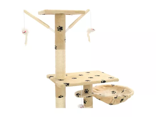 Arbre à chat et griffoirs 230-250 cm Empreintes de pattes Beige