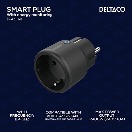 Deltaco Smart strømstik - sort
