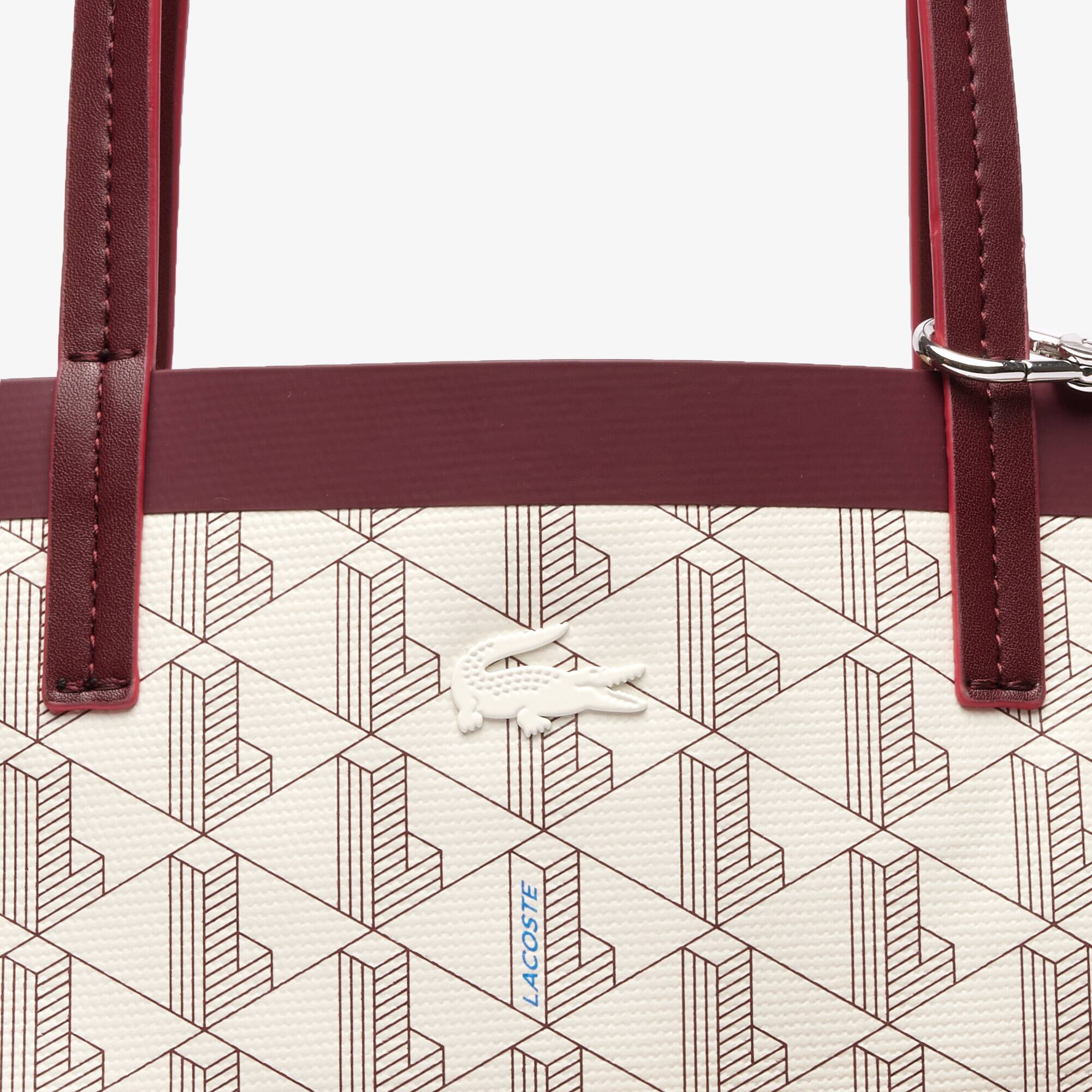 Tote Bag aus beschichtetem Canvas mit Monogramm Taschen - Weiss - Lacoste - Damen