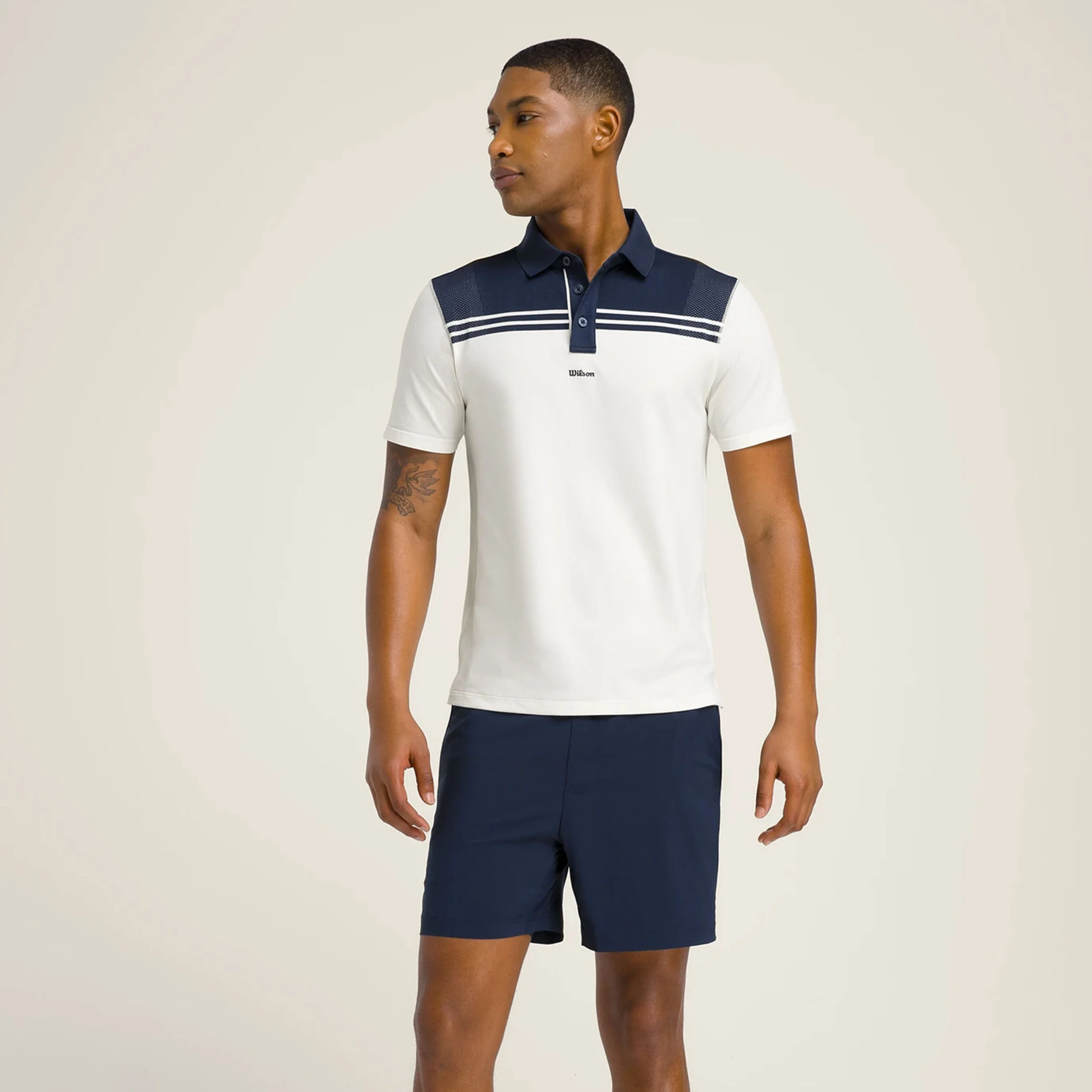 Wilson All Seasons Polo Hommes - Bleu Foncé , Crème