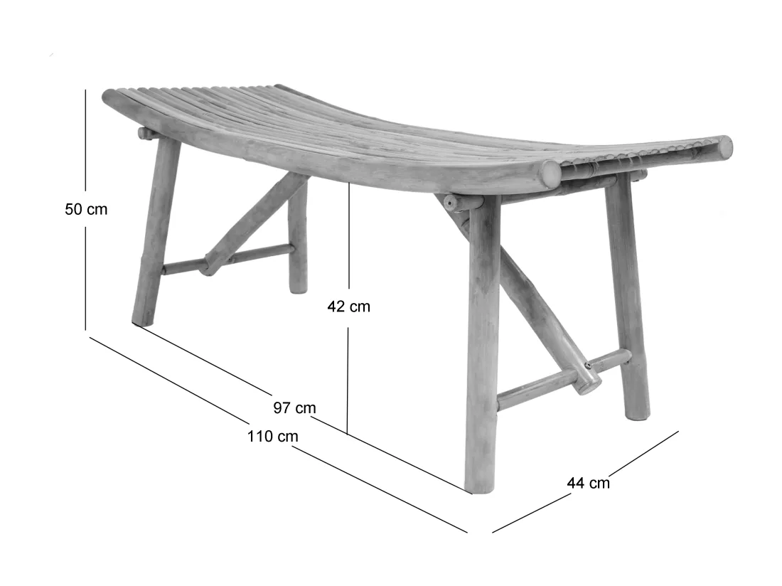 Banc en bois de bambou