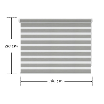 KARWEI duo rolgordijn lichtdoorlatend grijs (kleurnr. 4501) 140x210 cm (bxh)