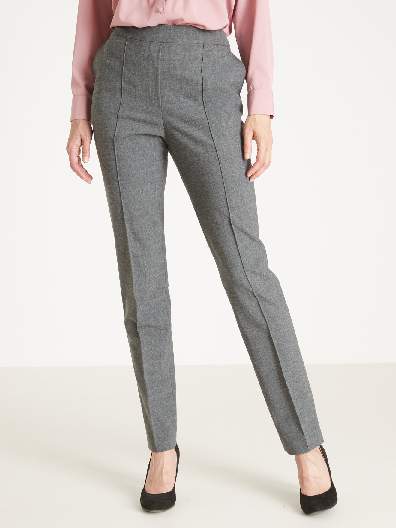 Pantalon élastiqué en tissu chaud