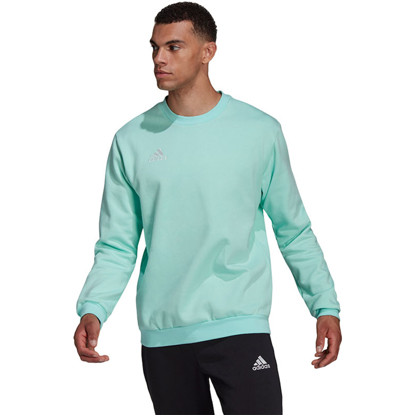Adidas Entrada 22 Crew Sweater Turquoise Wit