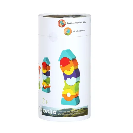 Cubika Stapelspiel Holzwackelturm Flexibler Turm LD-9