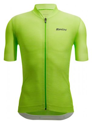 Maillot Manches Courtes Santini Colore Puro Vert Fluo
