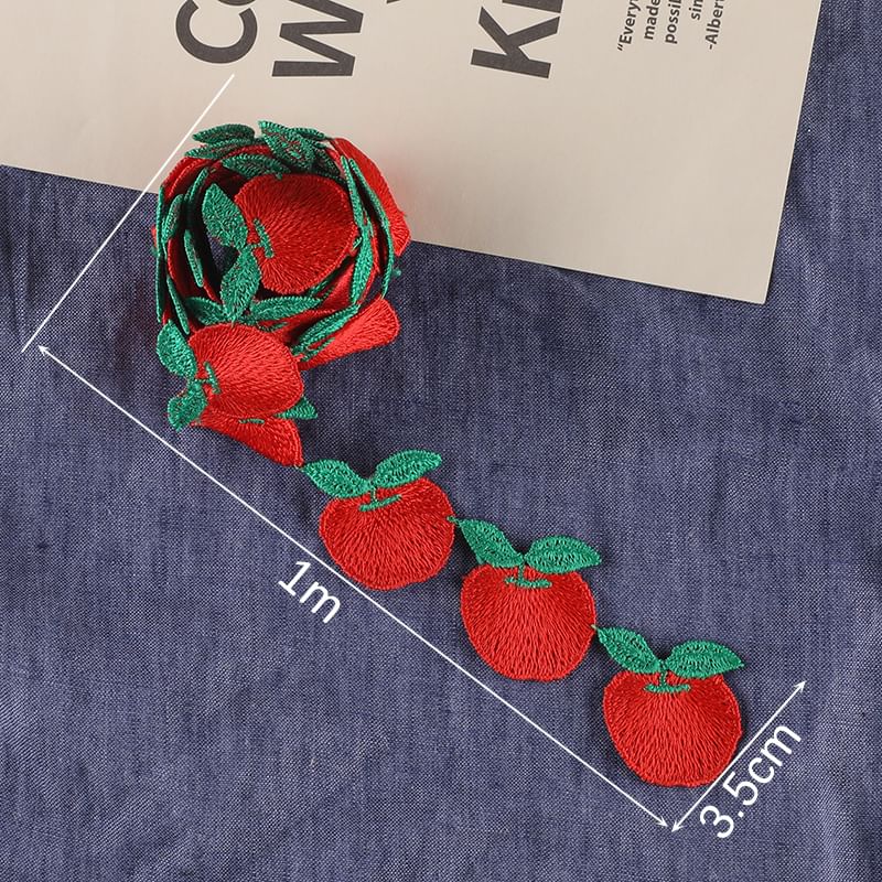 Embroidery Kingdom - Fruit / Bloemen / Hart Geborduurde Applicatie Patch Riem (Diverse Ontwerpen)