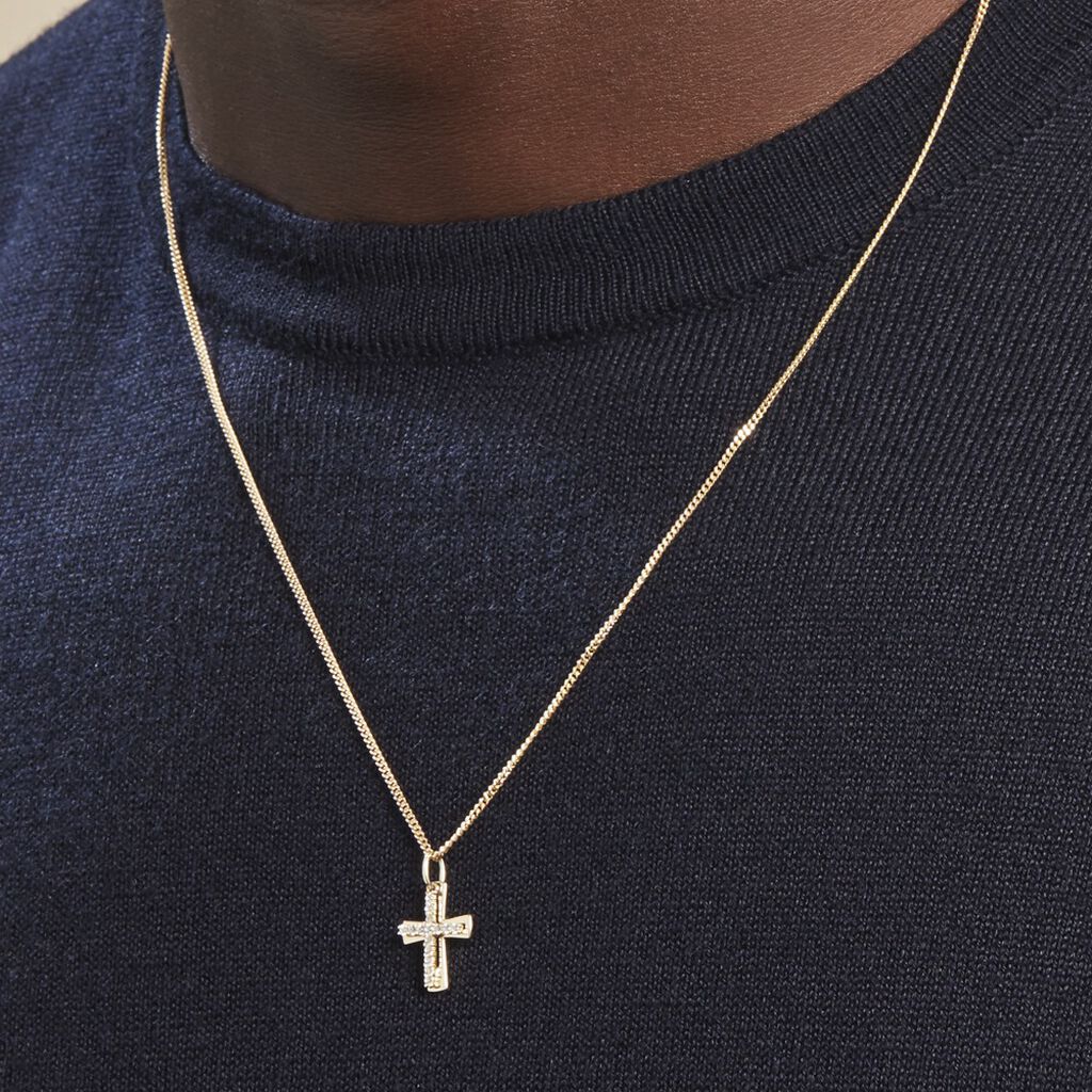 Pendentif Canice Croix Or Jaune Oxyde De Zirconium