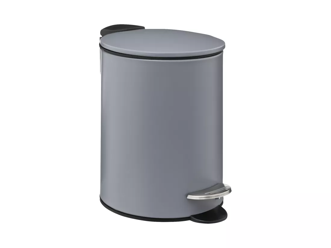 Poubelle de salle de bain en métal Gris Soft Close 3 L
