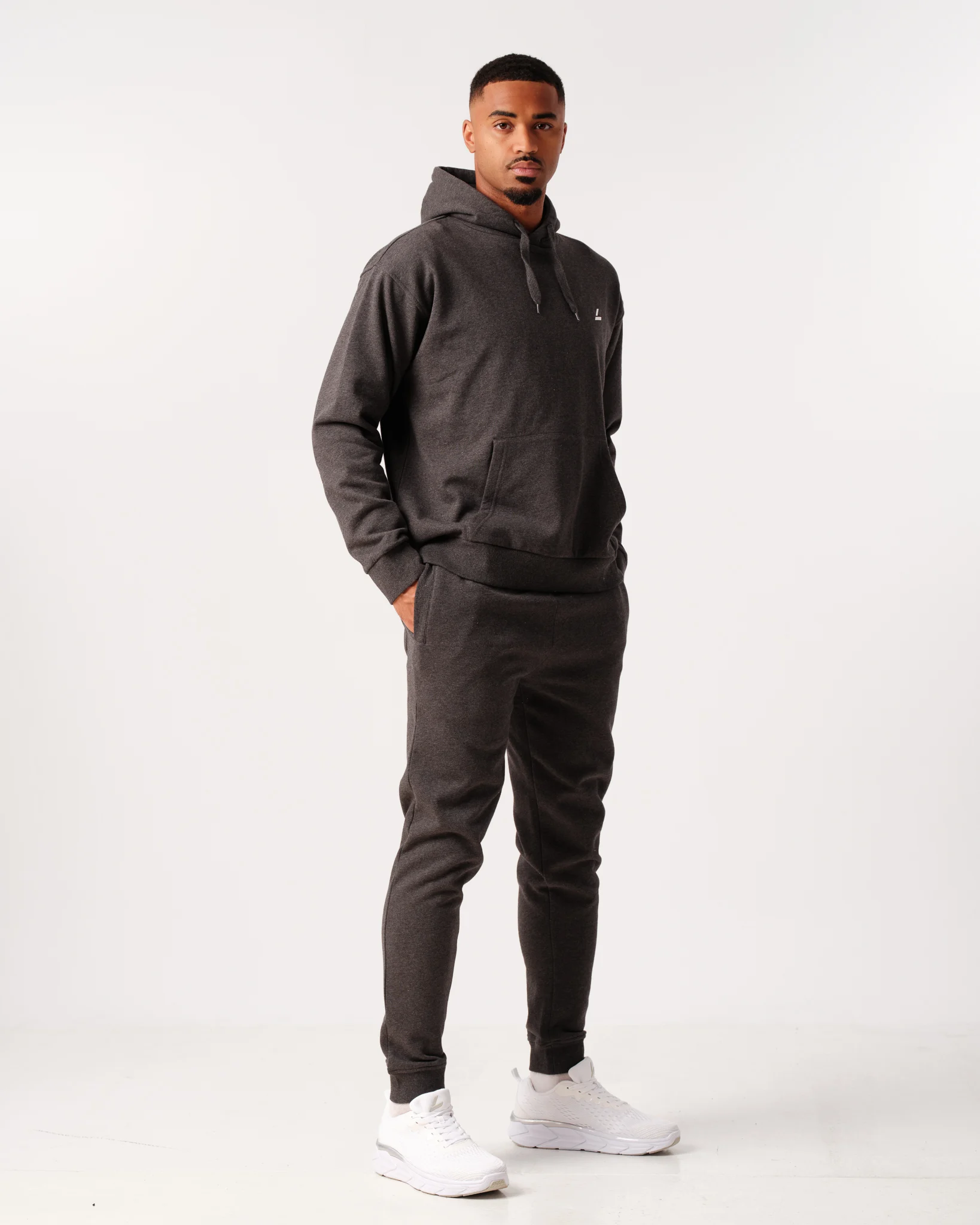 LEVITY Core Sweat Hoodie Dark Grey Melange