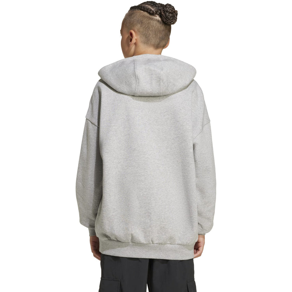 Køb adidas Originals Medium Grey Heather/White Loose Hættetrøje Fl
