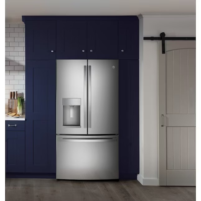 Refrigerador GE French Door de 27,7 pés cúbicos com máquina de gelo (aço inoxidável resistente a impressões digitais) ENERGY STAR