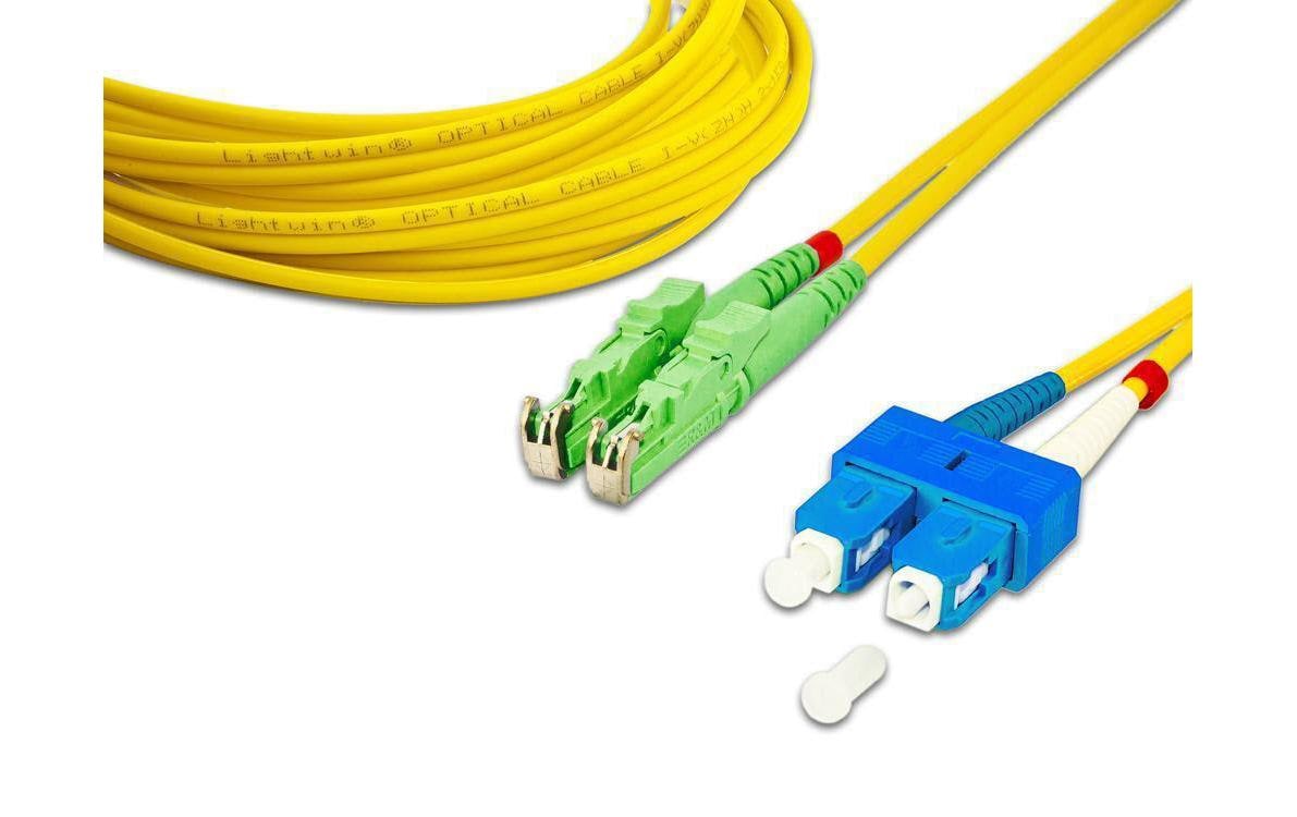 LWL-Patchkabel Singlemode E2000/APC – SC, OS2, Duplex, 20 mSinglemode E2000/APC-SC Duplex OS2 20 m