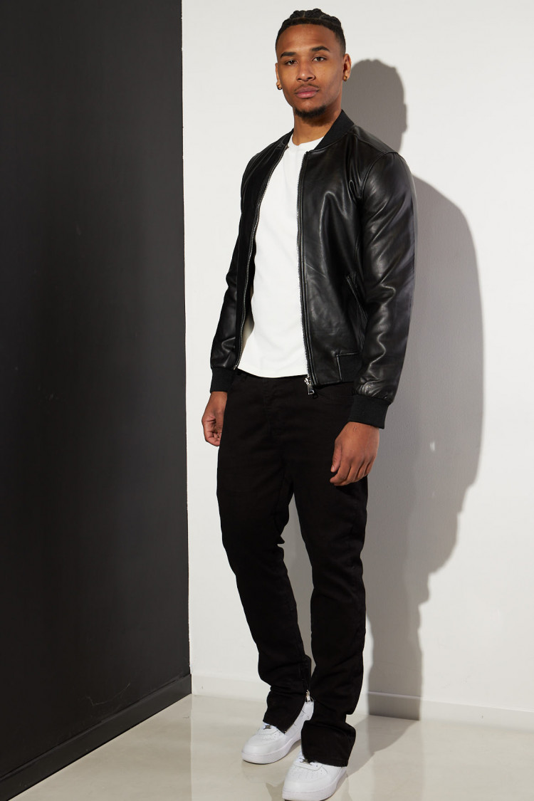 Veste en simili cuir noire