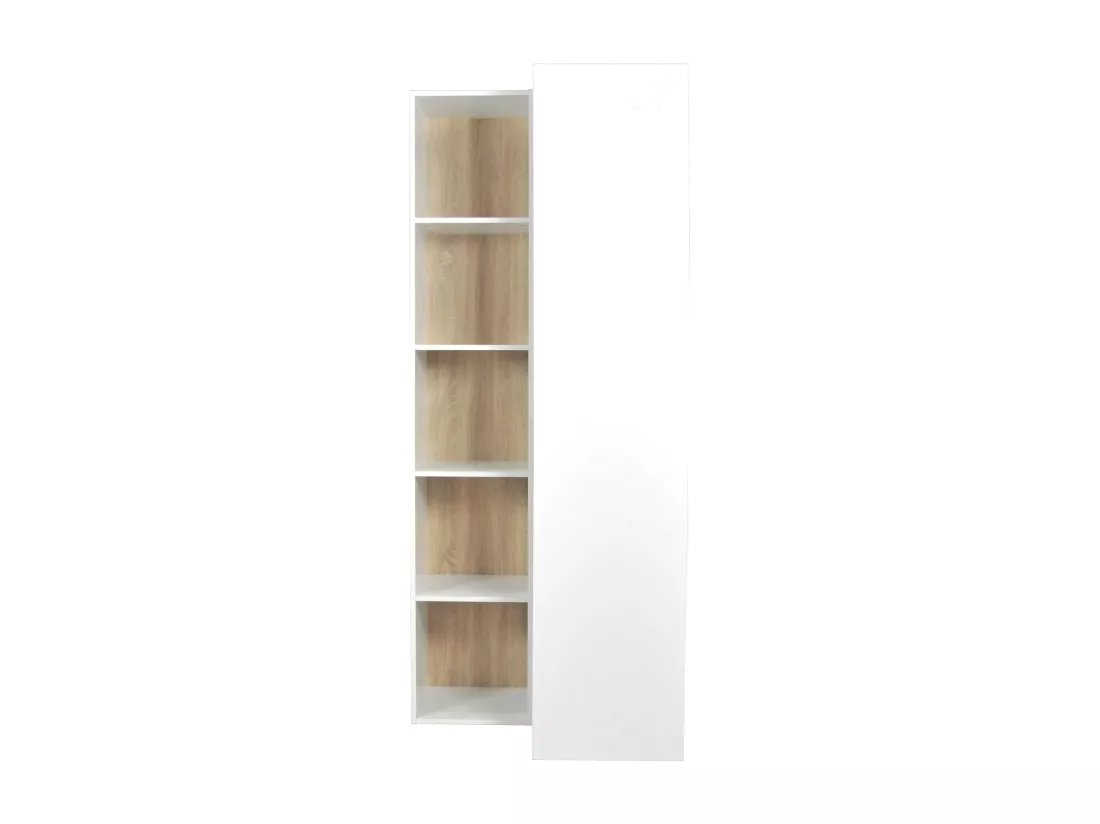Dressing d'angle modulable - L84,5 cm - Blanc et naturel - TAMOKA