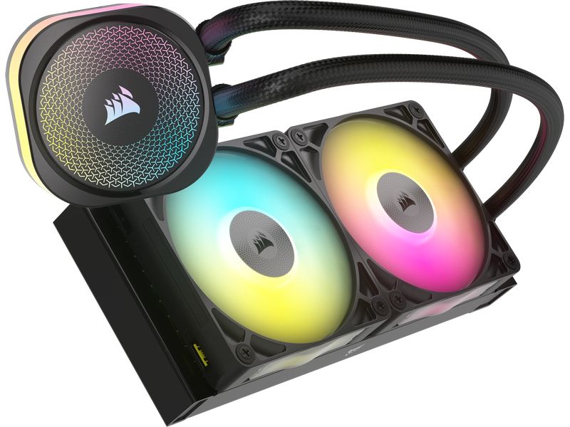Corsair Wasserkühlung ICUE Link Titan 240 RX RGB Weiss CPU-Flüssigkeitskühler mit RX120 RGB-Lüftern