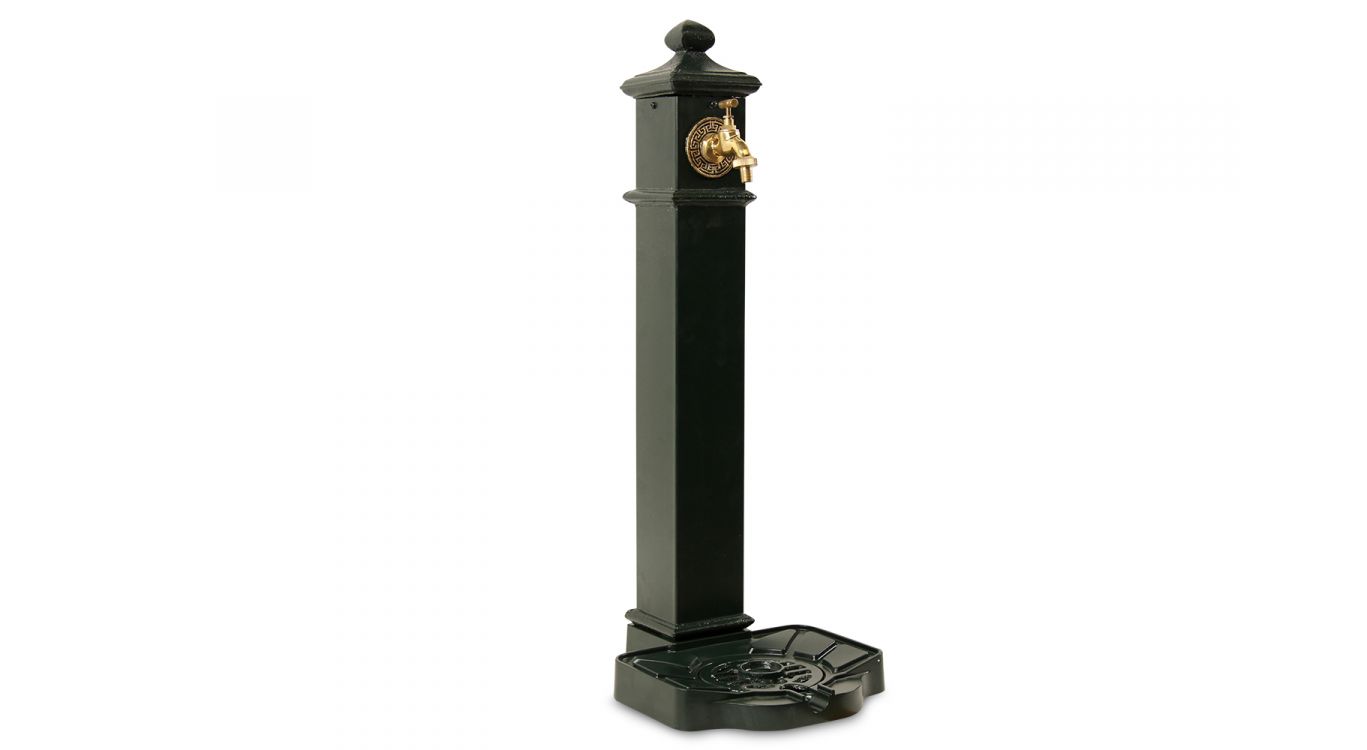 Fontaine de jardin aluminium, métal vert 33x29x80cm - aluminium-métal