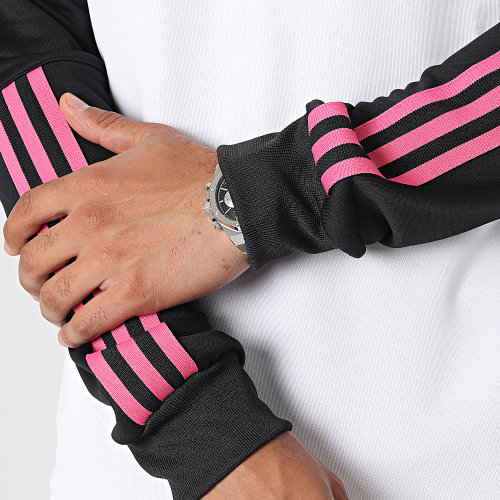 Sweat Capuche A Bandes Juventus HZ5019 Blanc Noir