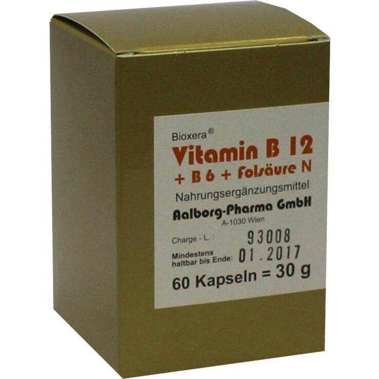 Vitamin B12 + B6 + Folsäure Komplex N Kapseln, 60 St