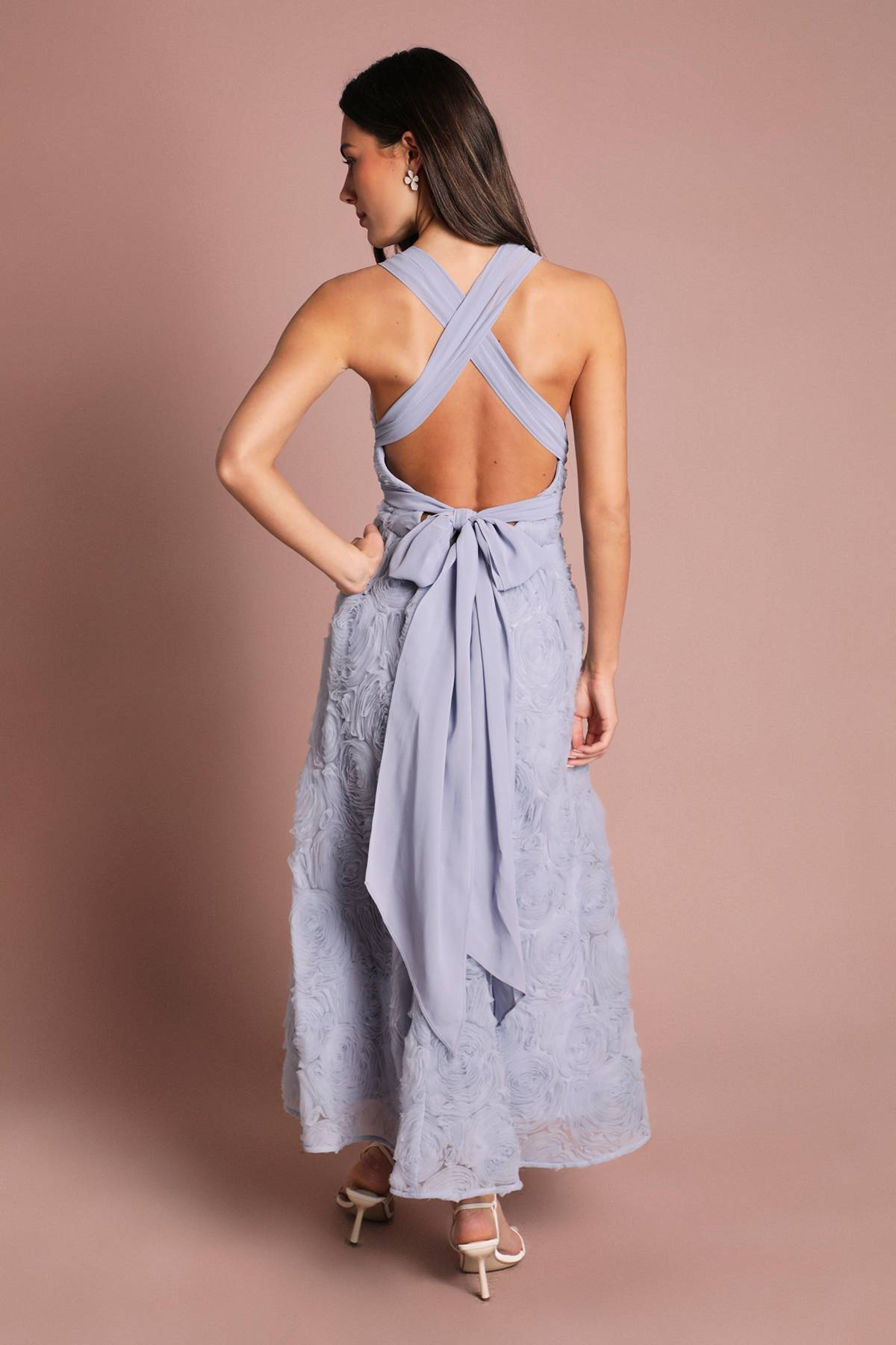 Coast Robe Midi Texturée À Broderies Florales En Mesh
