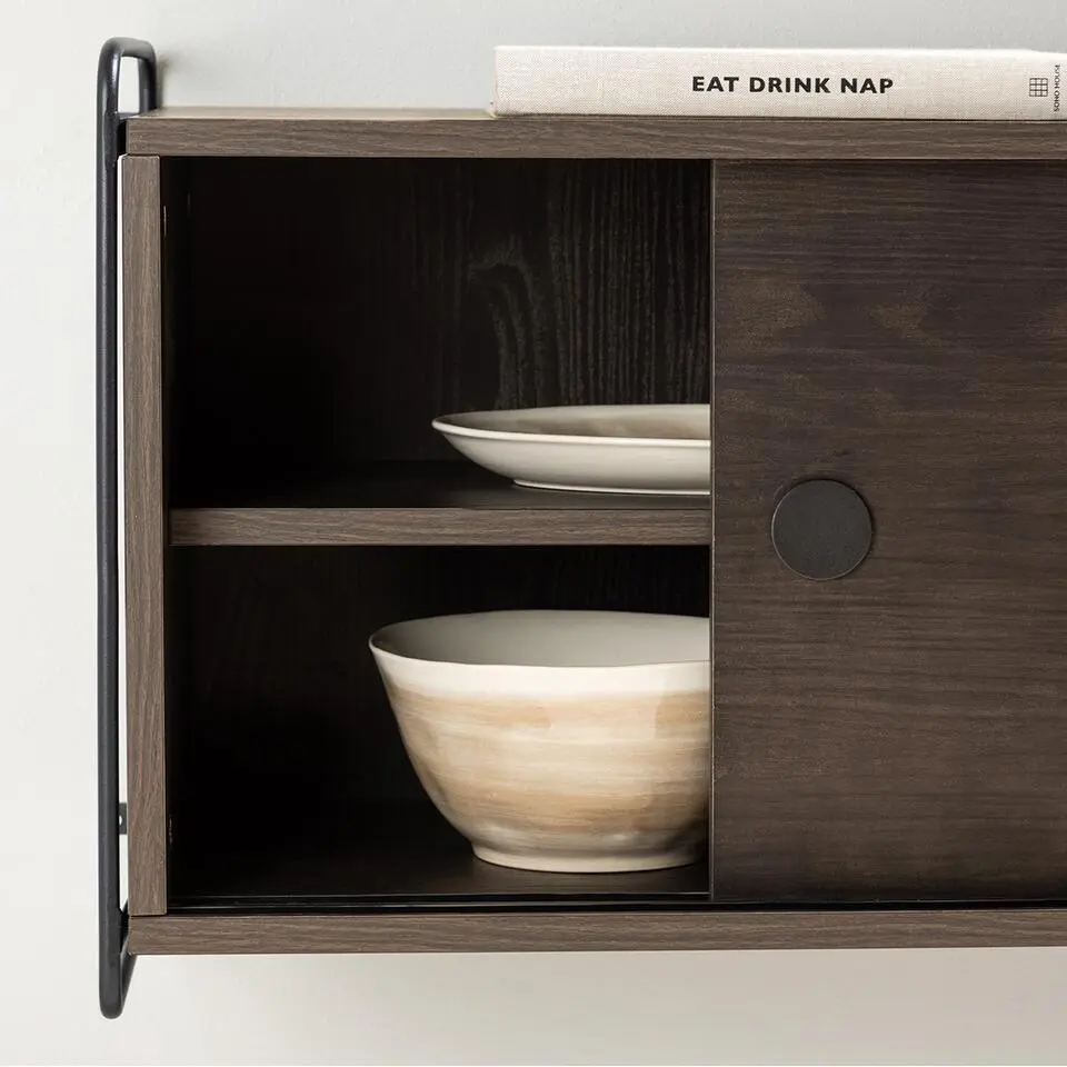 Nest living Marcus Hangende Houten Wandkast Walnoot - 122 x 35 cm