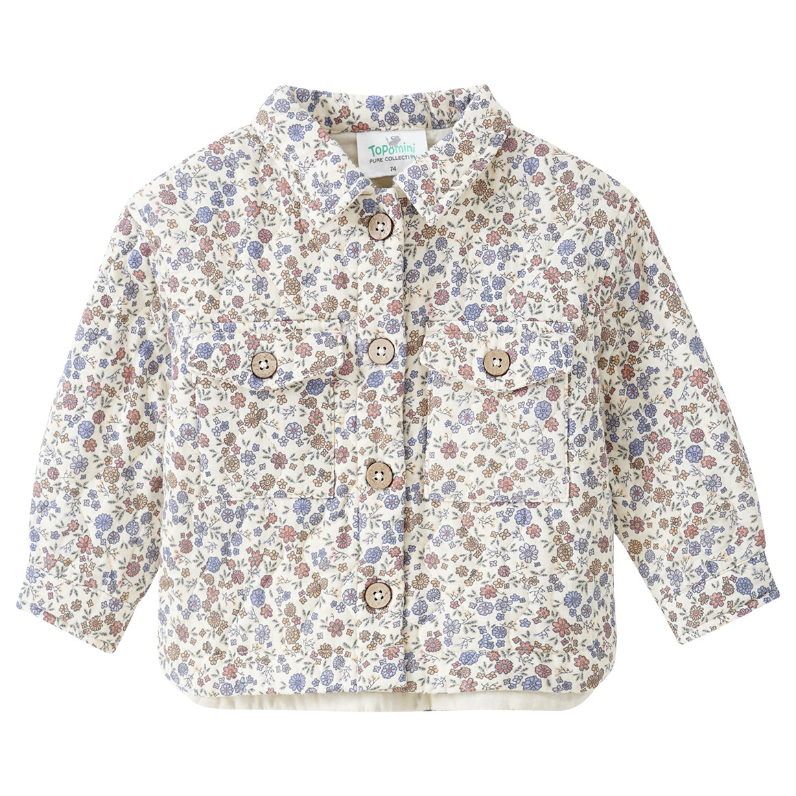 Topomini Pure Collection Baby Jacke mit Blumen-Allover beige