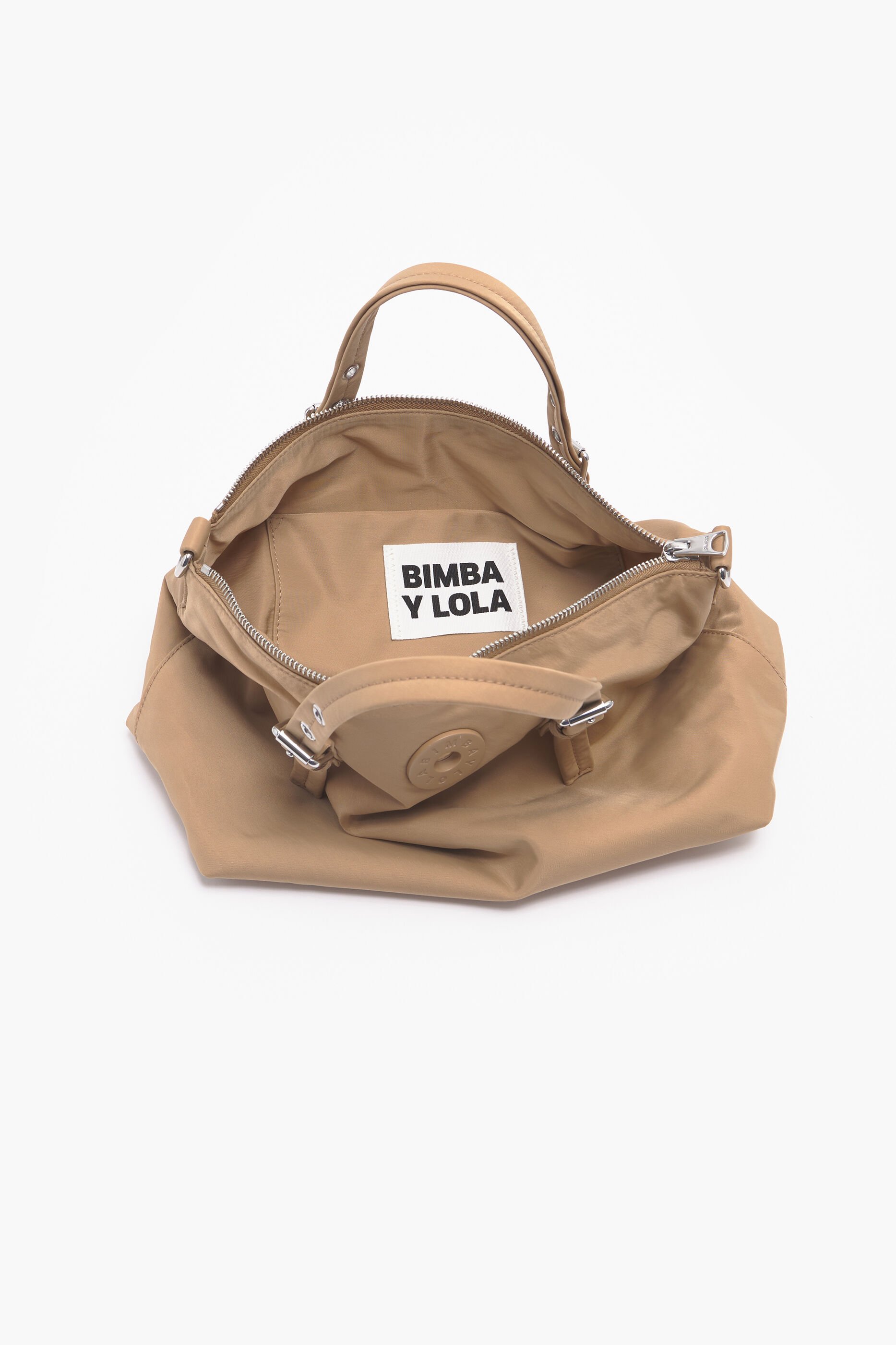 Bolsa tote M em nylon bege
