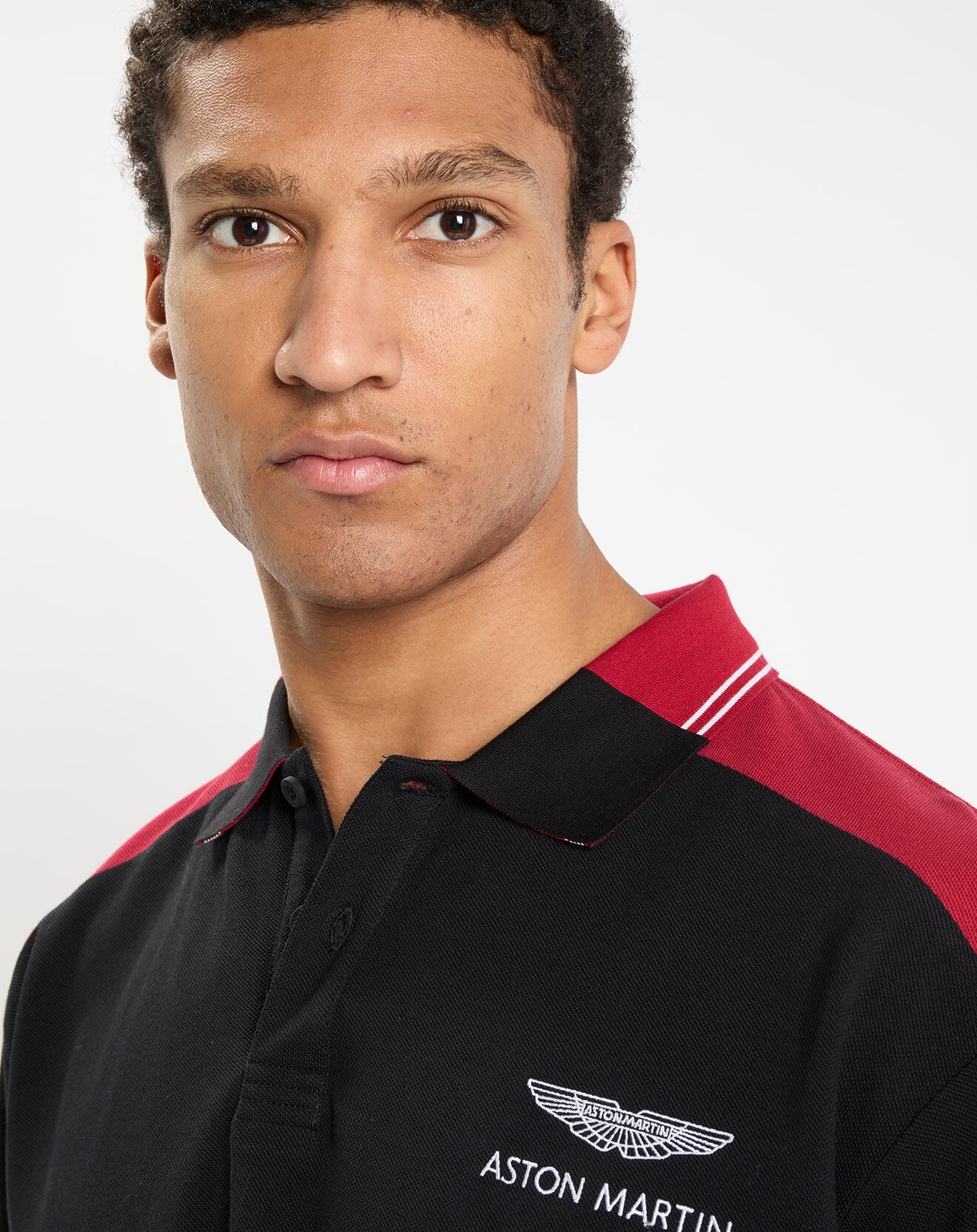 Hackett London Polo Regular Fit Aston Martin Racing Rib noir/bordeaux