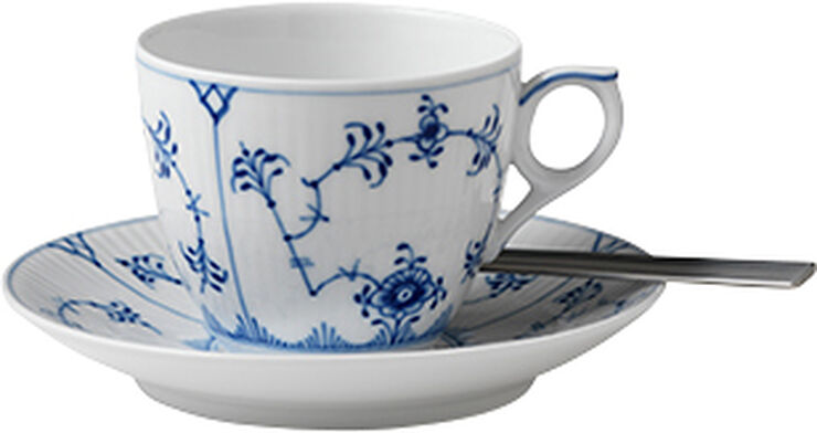 Royal Copenhagen Blue Fluted Plain Cup and Saucer 17cl Blå