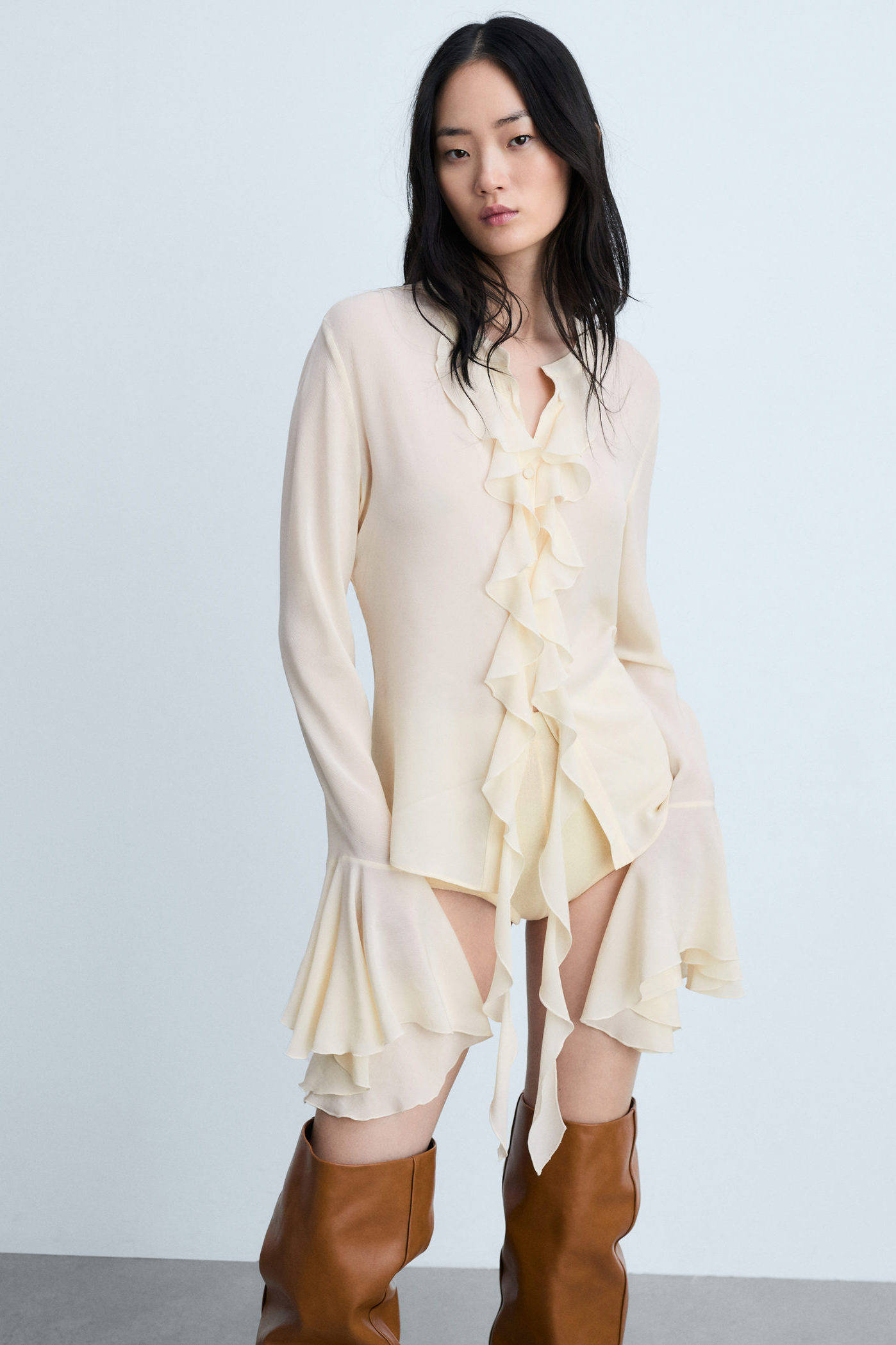 Mango blouse ecru