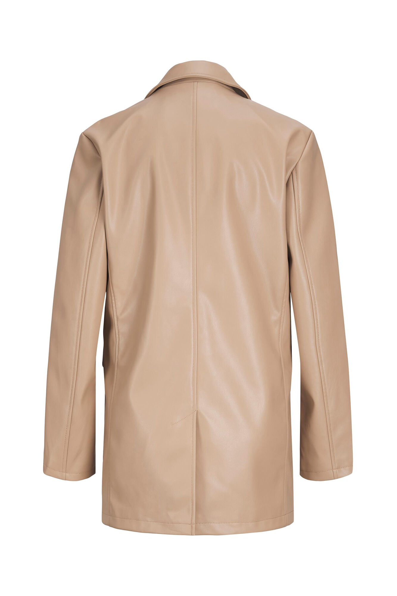 blazer regular de couro sintético