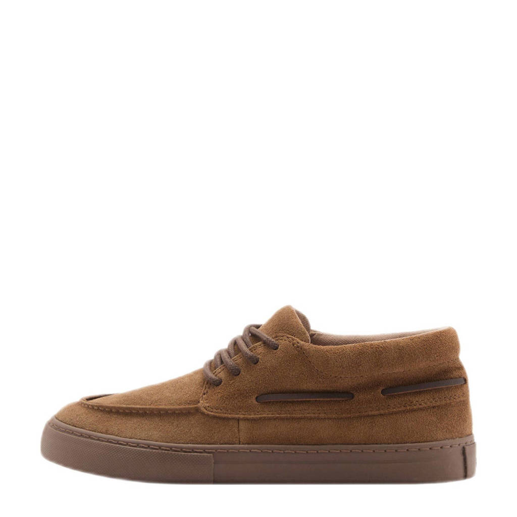 Mango Kids suède enkelboots cognac