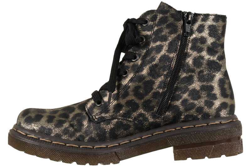 RIEKER LEOPARD ANKELSTØVLE I KUNSTSKIND