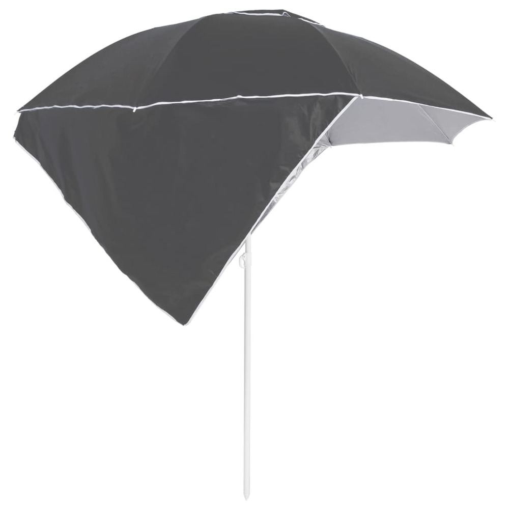 Parasol de plage avec parois latérales 215 cm anthracite