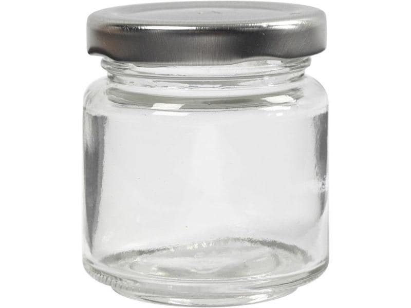 Creativ Company Glas mit Deckel 100 ml 12 Stück Klarglas