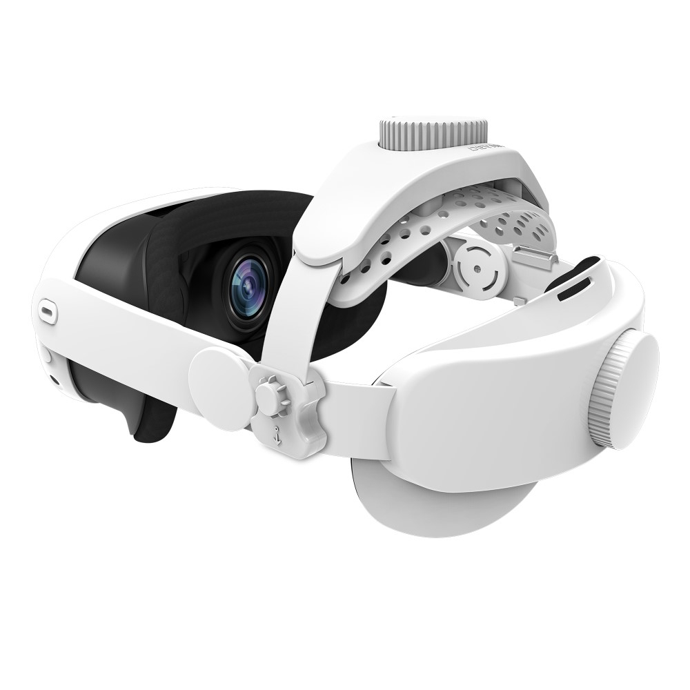 Meta Quest / Oculus Quest 3 / 2 / Pro und Pico 4 Kopfband Schutzriemen zur Druckreduzierung (Grössenverstellbar) - Weiss