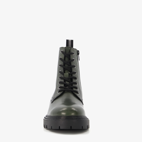 Harper leren dames veterboots groen