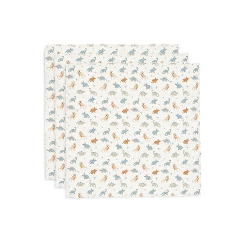 Lot de 3 langes en gaze de coton small 70x70cm Roarsome - Multicolor - JOLLEIN