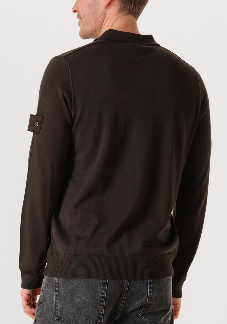 bruine stone island trui ls polo