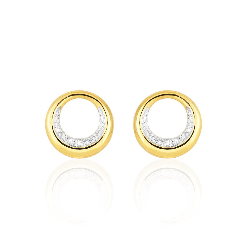 Boucles D'oreilles Puces Batoul Or Jaune Diamant