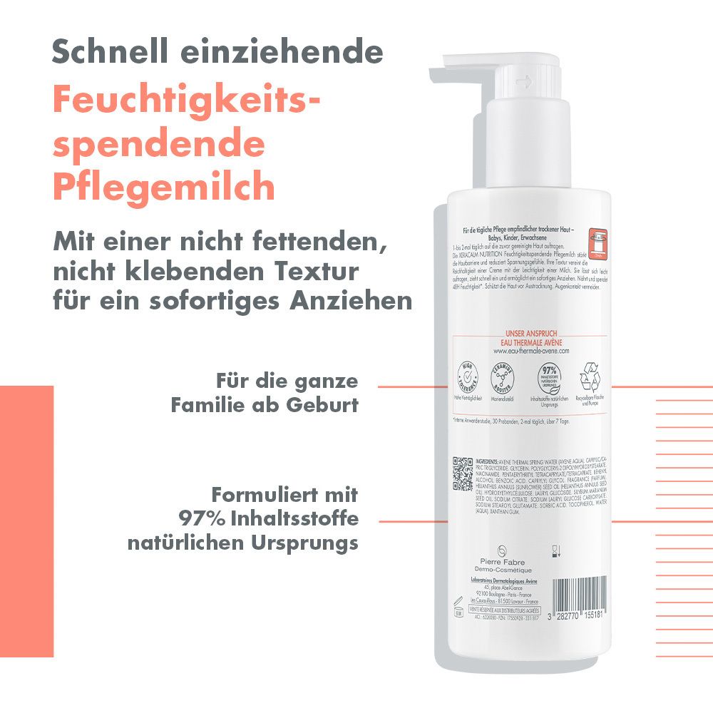 Avène XeraCalm NUTRITION Feuchtigkeitsspendende Pflegemilch - für trockene Haut